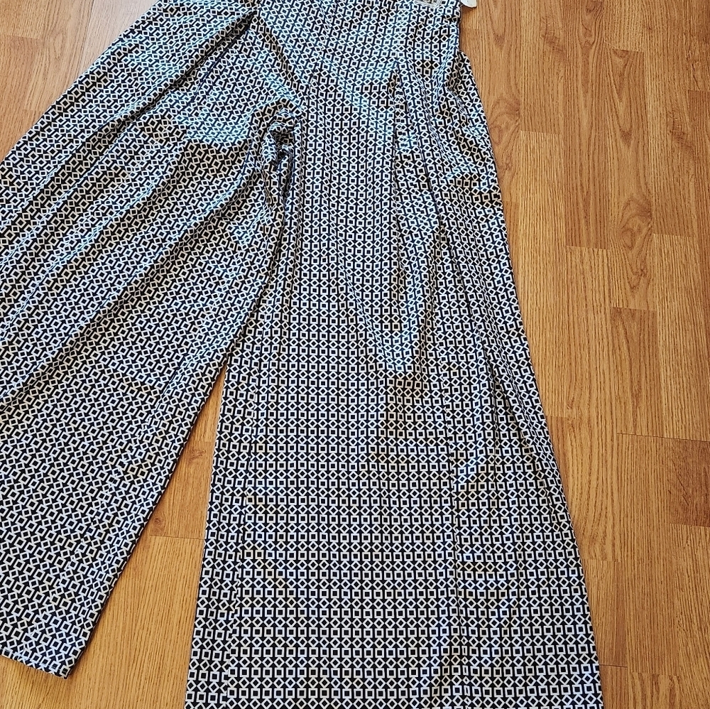 HYFVE Elastic Wide Leg Ribbed High Waist Pull On Pants JUNIORS Size L GEOMETRIC. - Picture 10 of 15